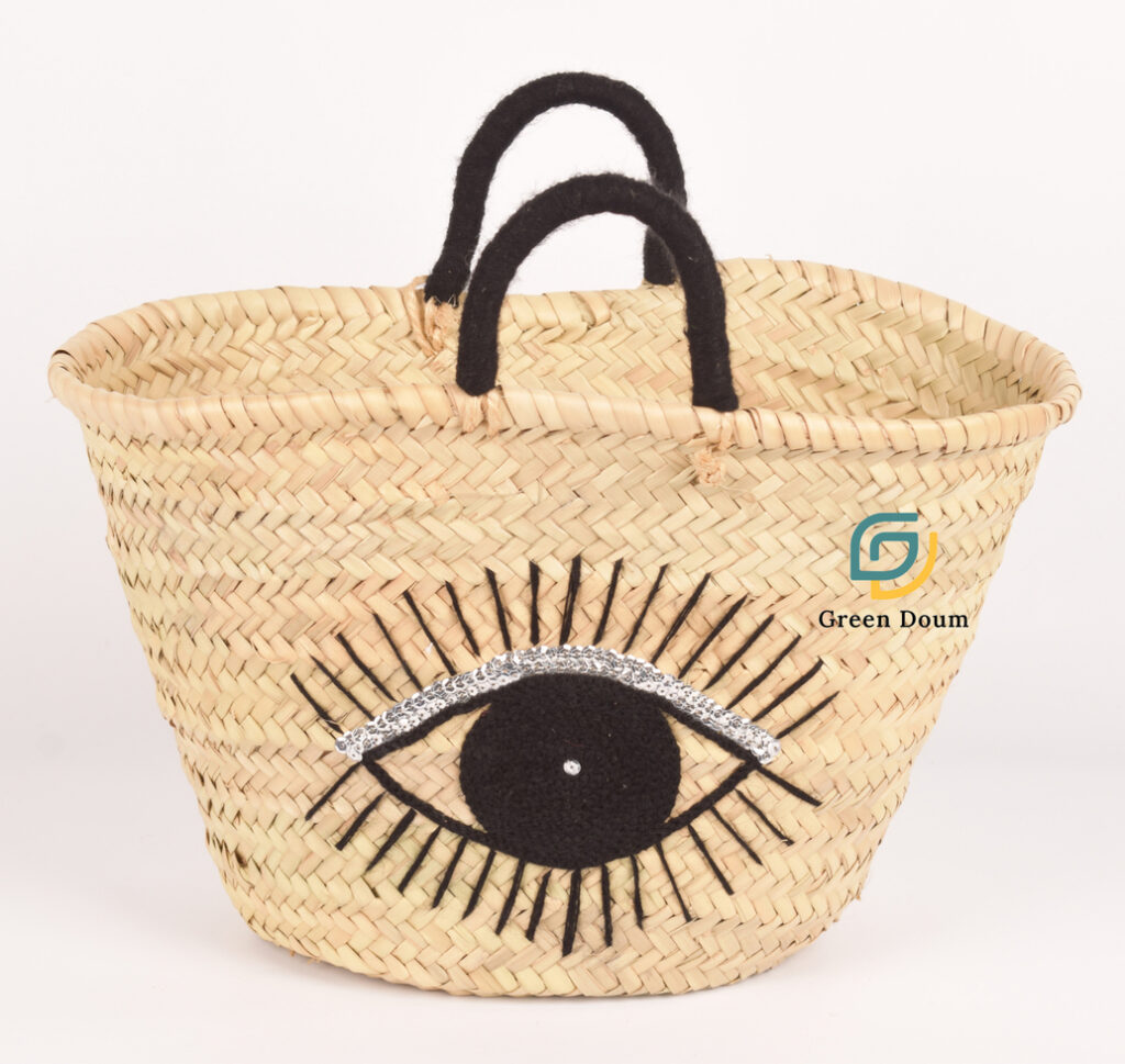 Straw basket with eye motif by Green Doum, photo 3