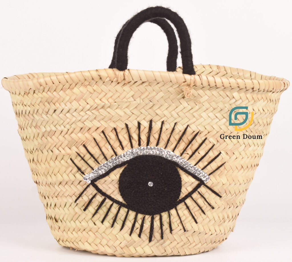 Straw basket with eye motif by Green Doum, photo 4