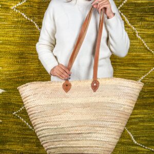 XL wicker shoulder basket by Green Doum