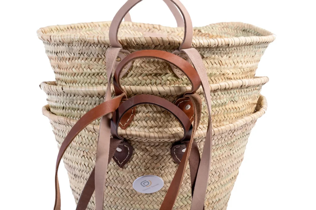 Straw basket with double handles by Green Doum, photo 2