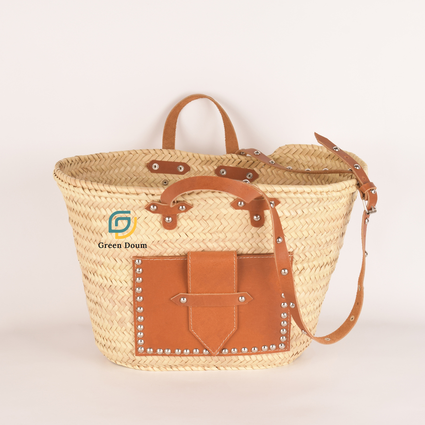 Large straw bag with pocket by Green Doum, photo 2