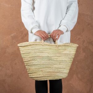 Panier en paille avec anses en sisal par Green Doum