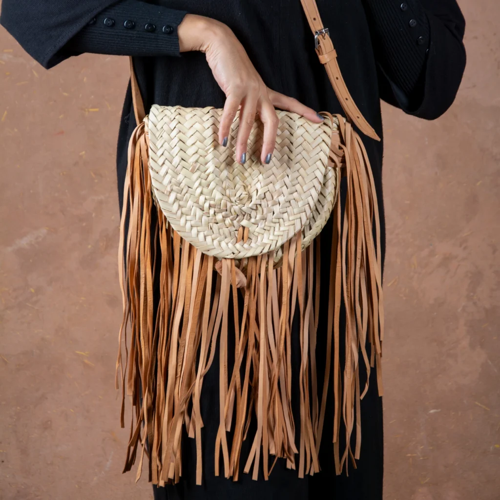 Bohemian straw crossbody bag by Green Doum, photo 2